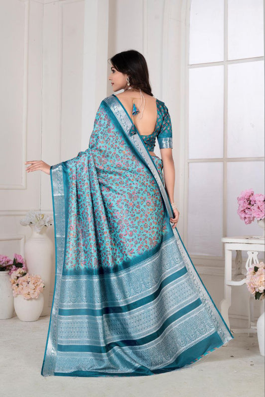 Pashmina Printed Khadi Viscose Saree