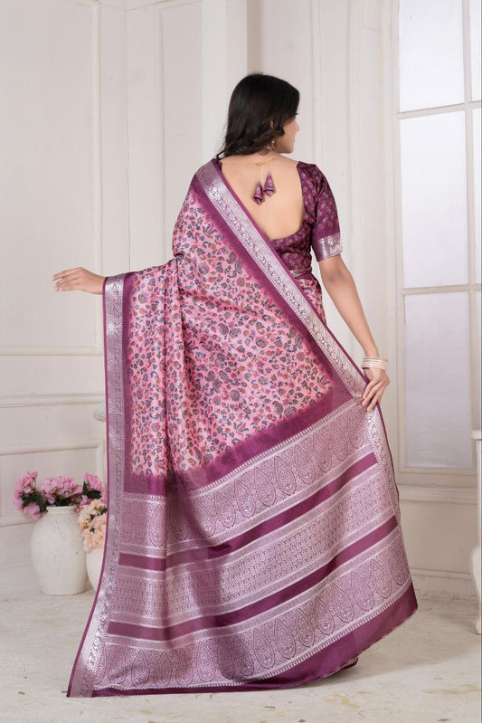 Pashmina Printed Khadi Viscose Saree