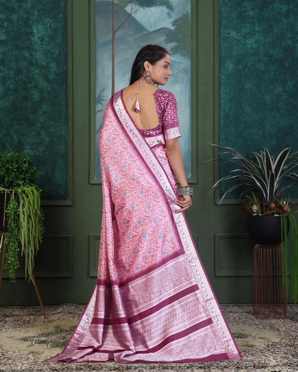 Pashmina Printed Khadi Viscose Saree
