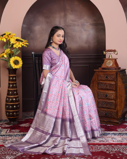 Pashmina Printed Khadi Viscose Saree