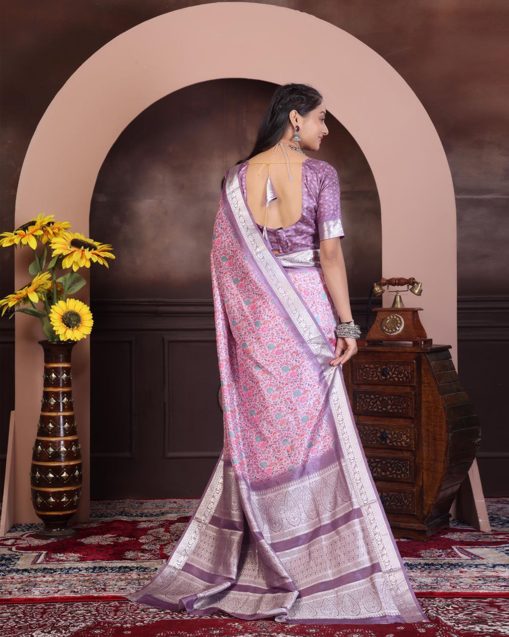 Pashmina Printed Khadi Viscose Saree