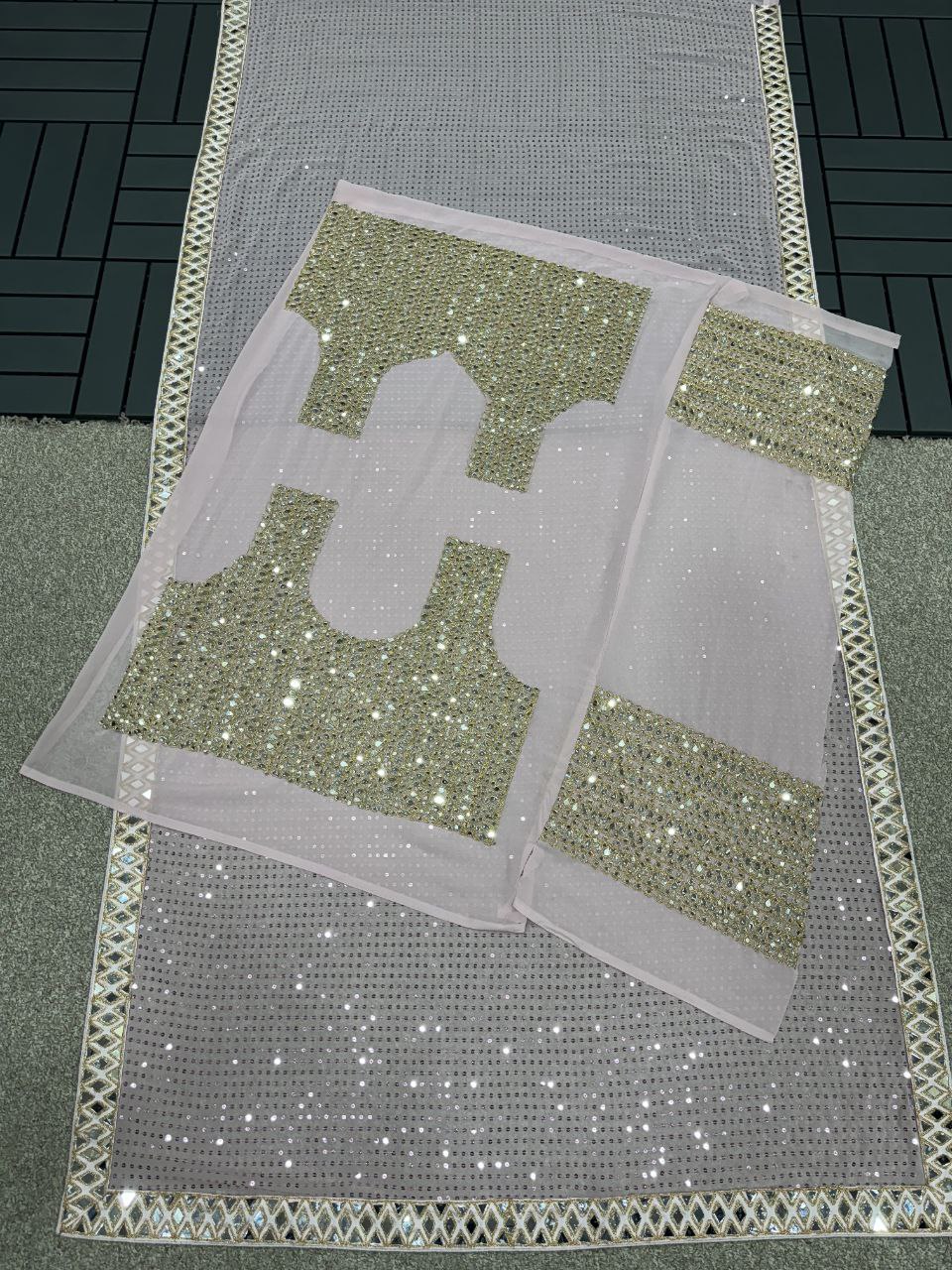 Pink Designer Party Wear Georgette Saree | Replica Design