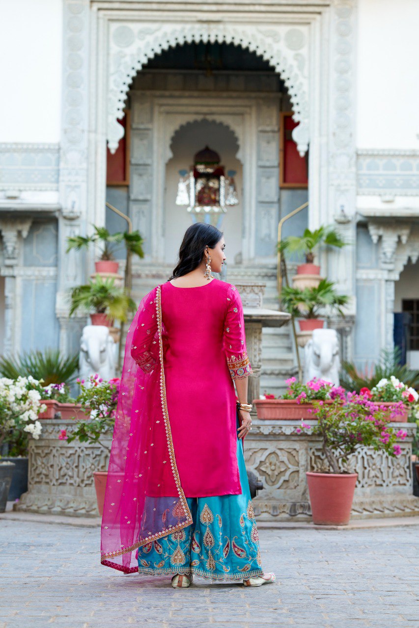 Pink Mooga Silk Salwar Suit Dress