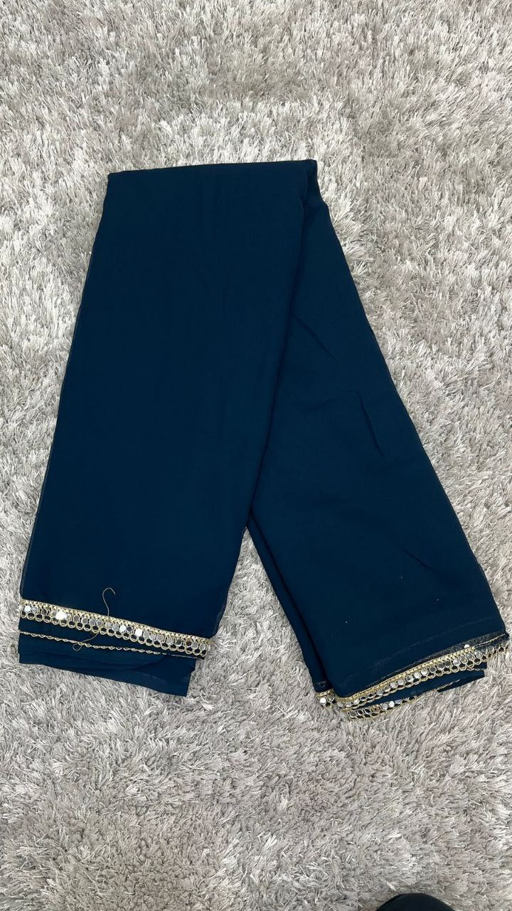 Stylish Plain Georgette Saree