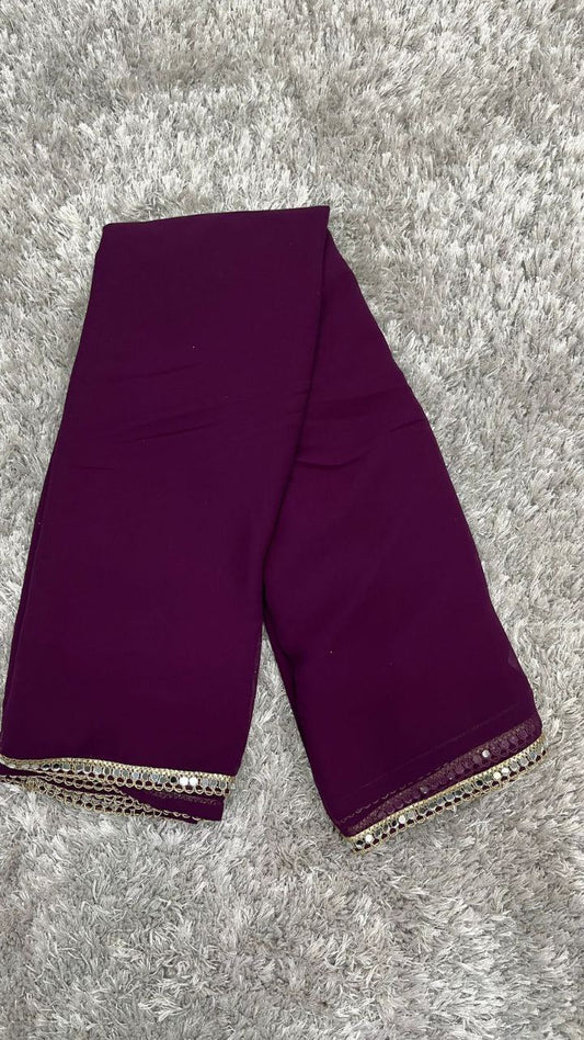 Stylish Plain Georgette Saree