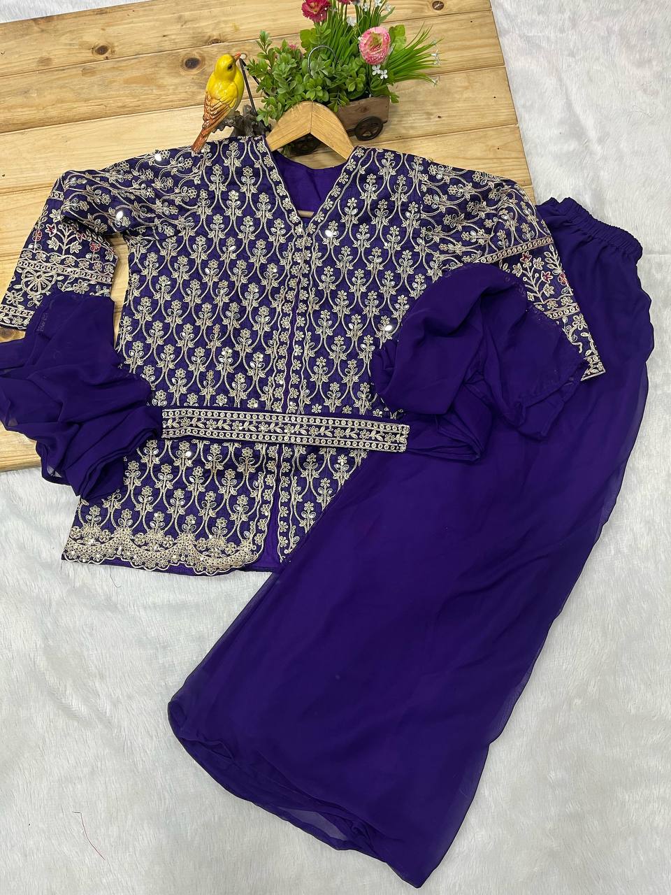 Purple Designer Three Piece Suit