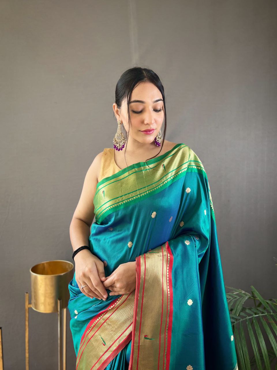 Rama Traditional Marathi Paithani Saree