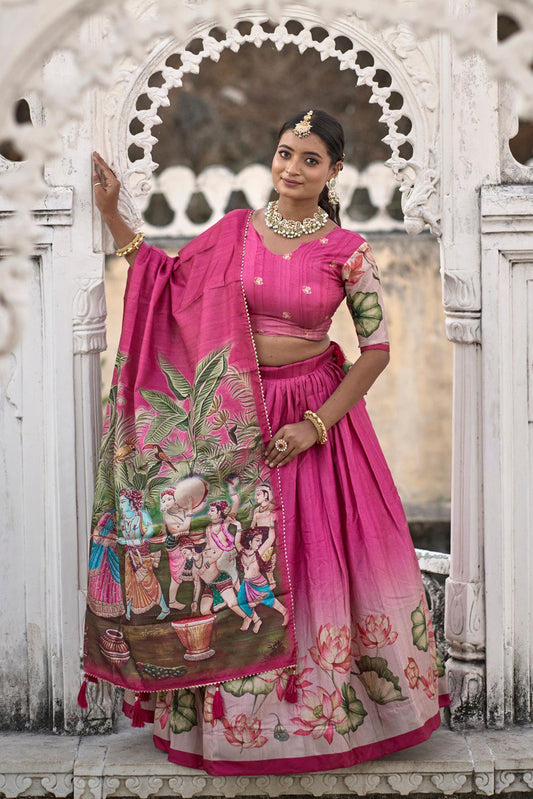 Rani Traditional Manipuri Silk Lehenga Choli