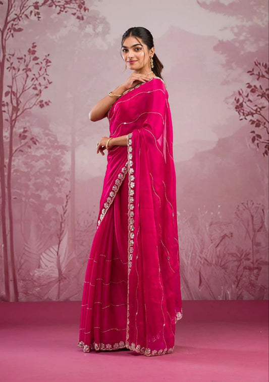Red Designer Zimmy Choo Saree