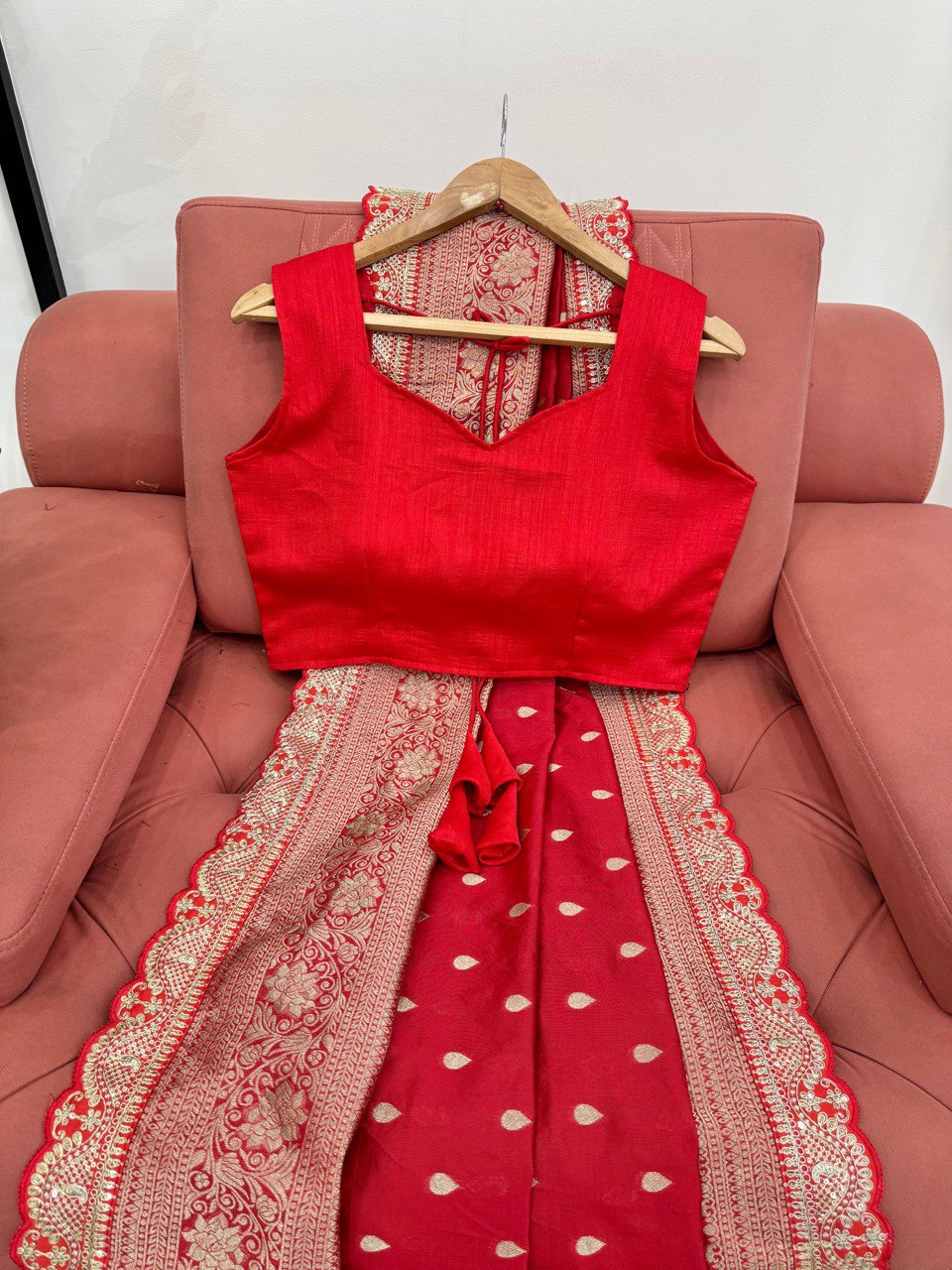 Red Wedding Wear Kota Silk Saree