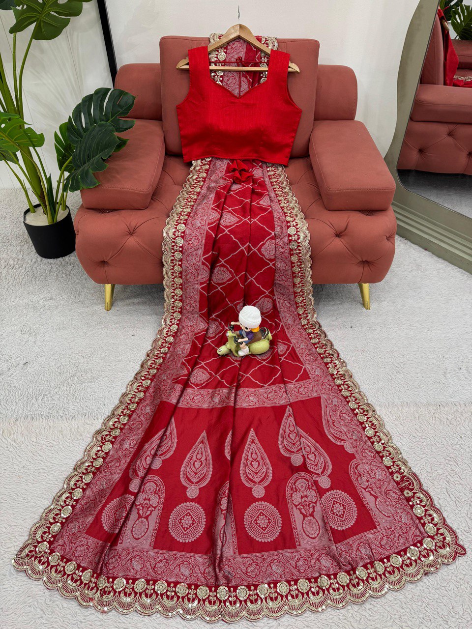 Red Wedding Wear Kota Silk Saree