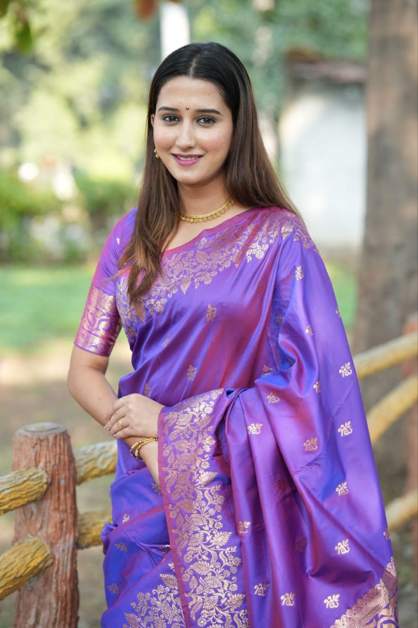 Royal Purple Banarasi Silk Saree