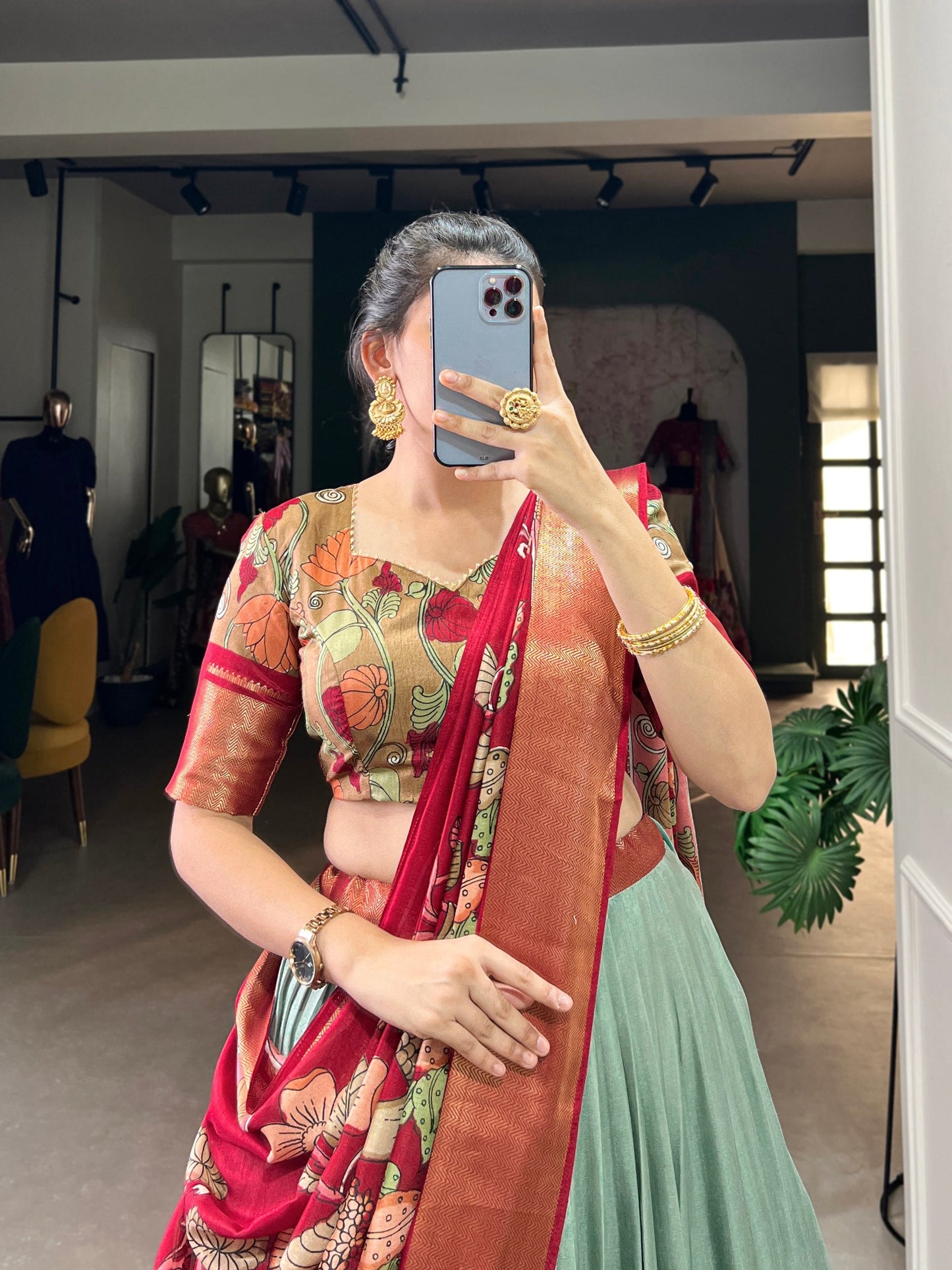 Sea Green Traditional Dola Silk Lehenga Choli