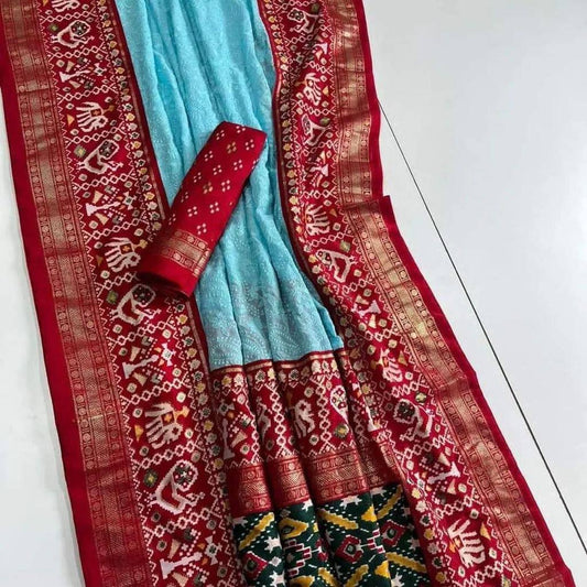 Sky Chikankari Work Georgette Saree For Wedding