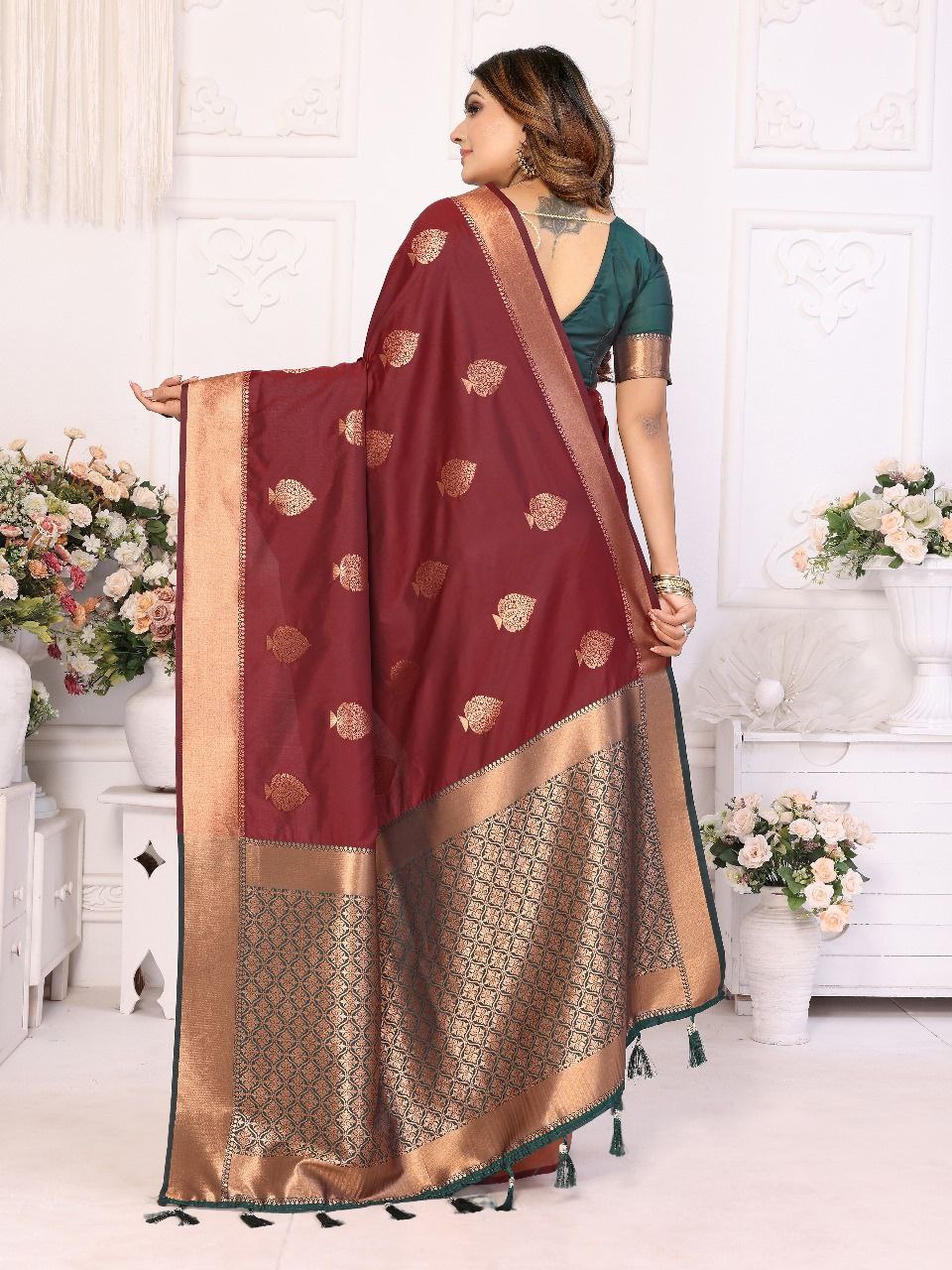 Soft Lichi Silk Saree For Wedding