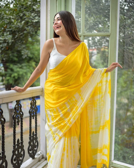 Stylish Digital Printed Linen Saree