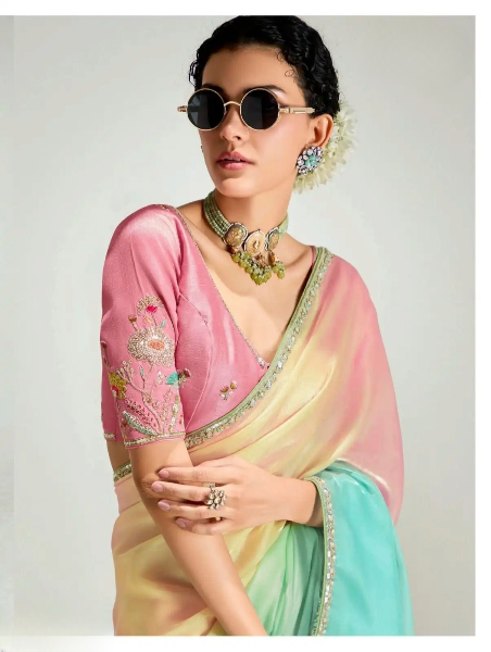 Stylish Organza Saree With Blouse | 100% Original Saree
