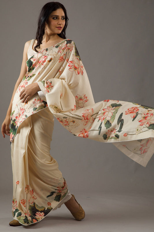 Stylish Party Wear Moss Silk Saree
