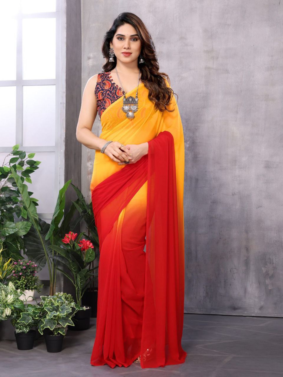 Stylish Ready To Wear Georgette Saree