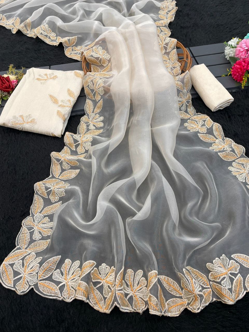 Stylish Tissue Organza Saree