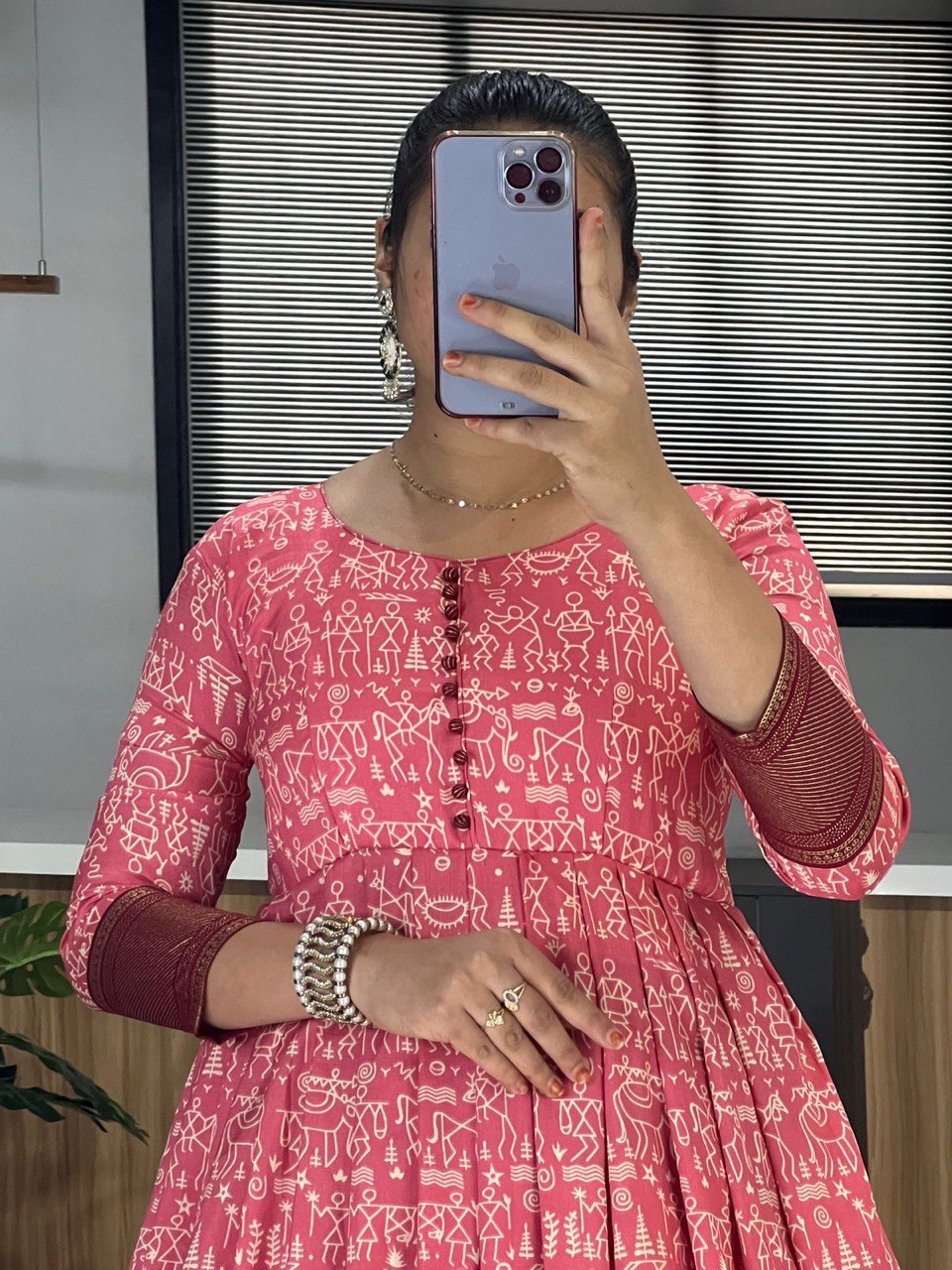 Traditional Cotton Silk Gown Dress