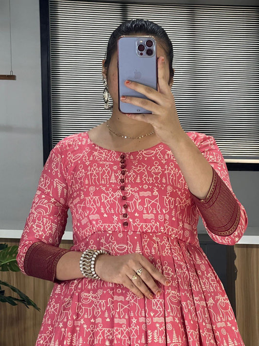 Traditional Cotton Silk Gown Dress