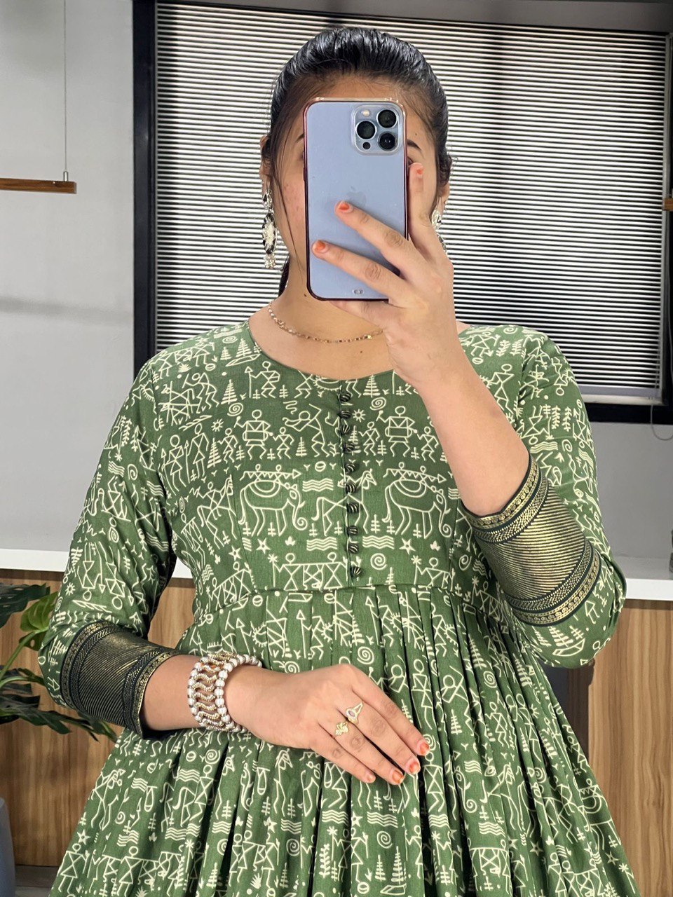 Traditional Cotton Silk Gown Dress