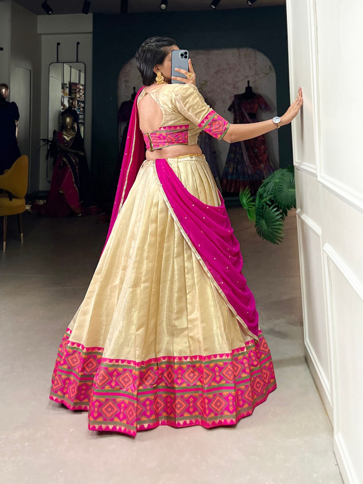 Traditional Ikkat Kanjivaram Lehenga Choli