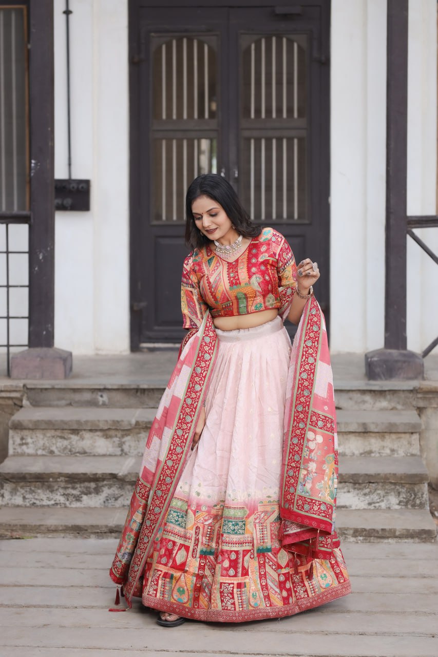 Traditional Jacquard Viscose Lehenga