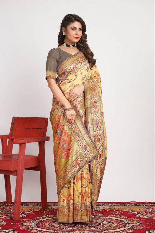 Traditional Pashmina Silk Saree