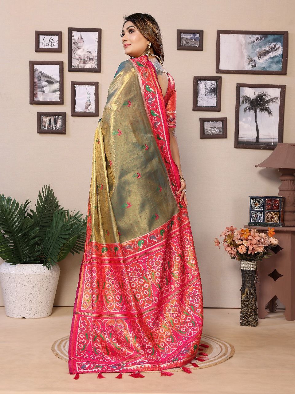 Traditional Wedding Banarasi Tissue Silk Saree