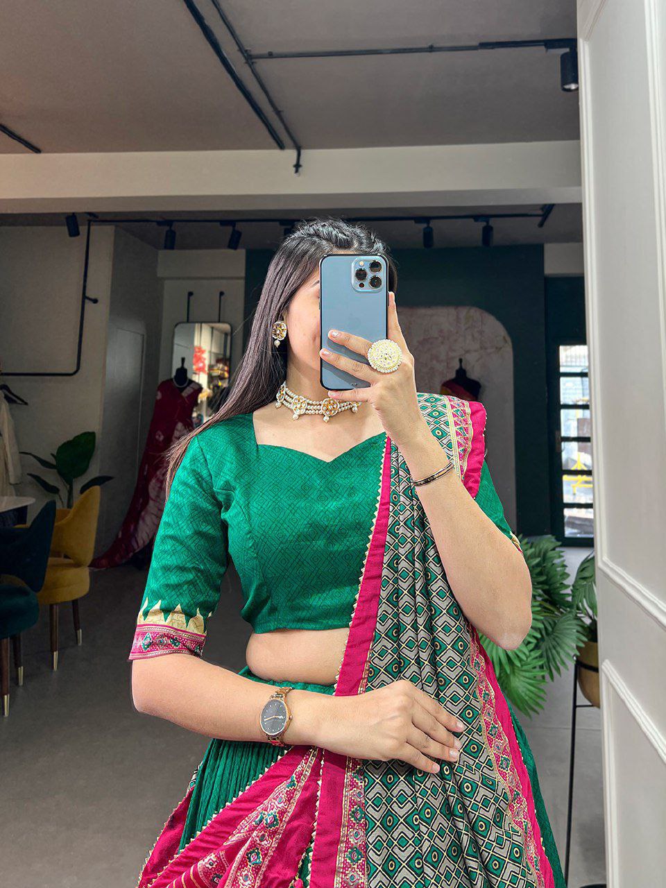 Rama Traditional Wedding Wear Silk Lehenga