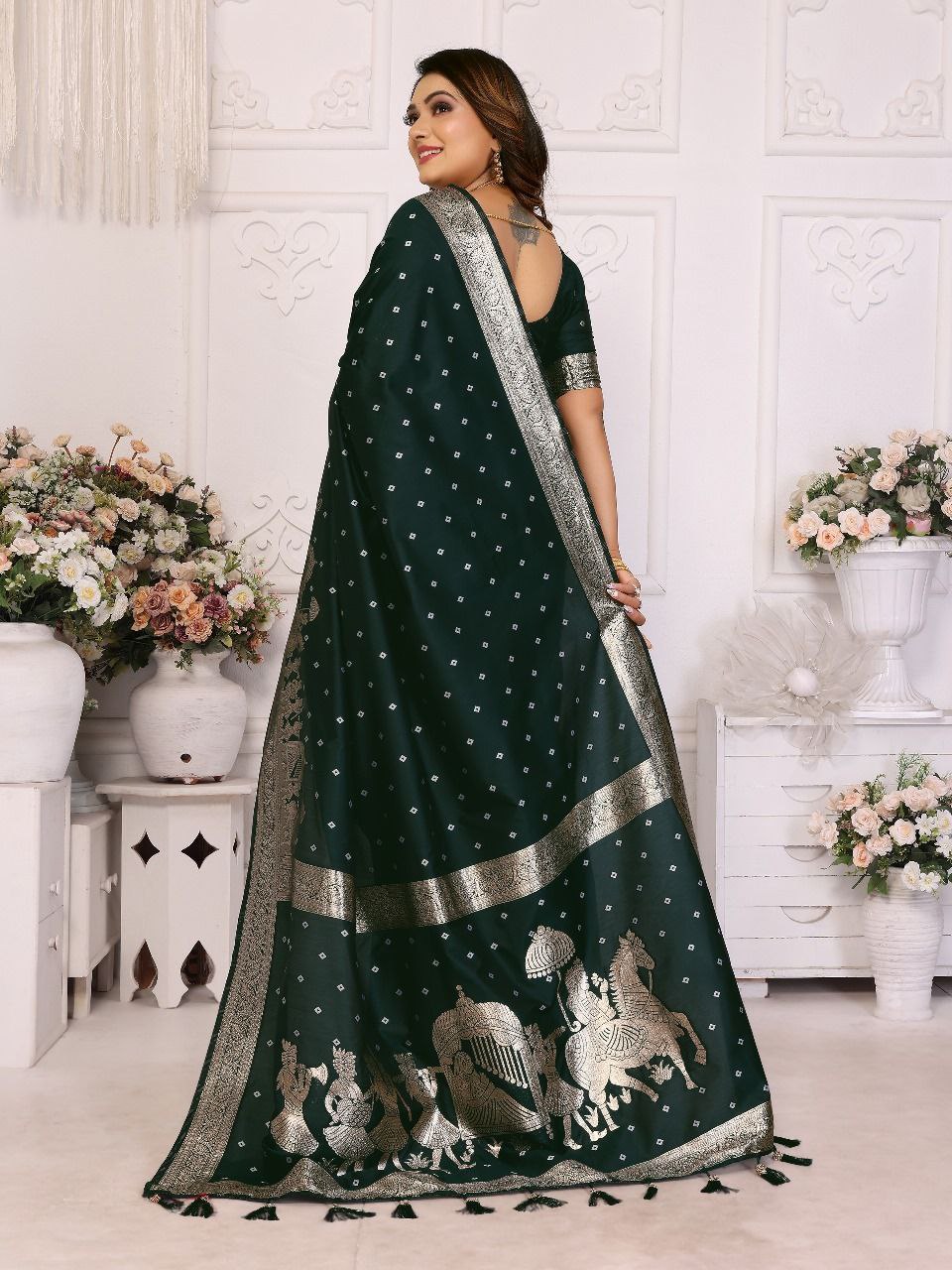 Green Wedding Wear Kochi Silk Saree