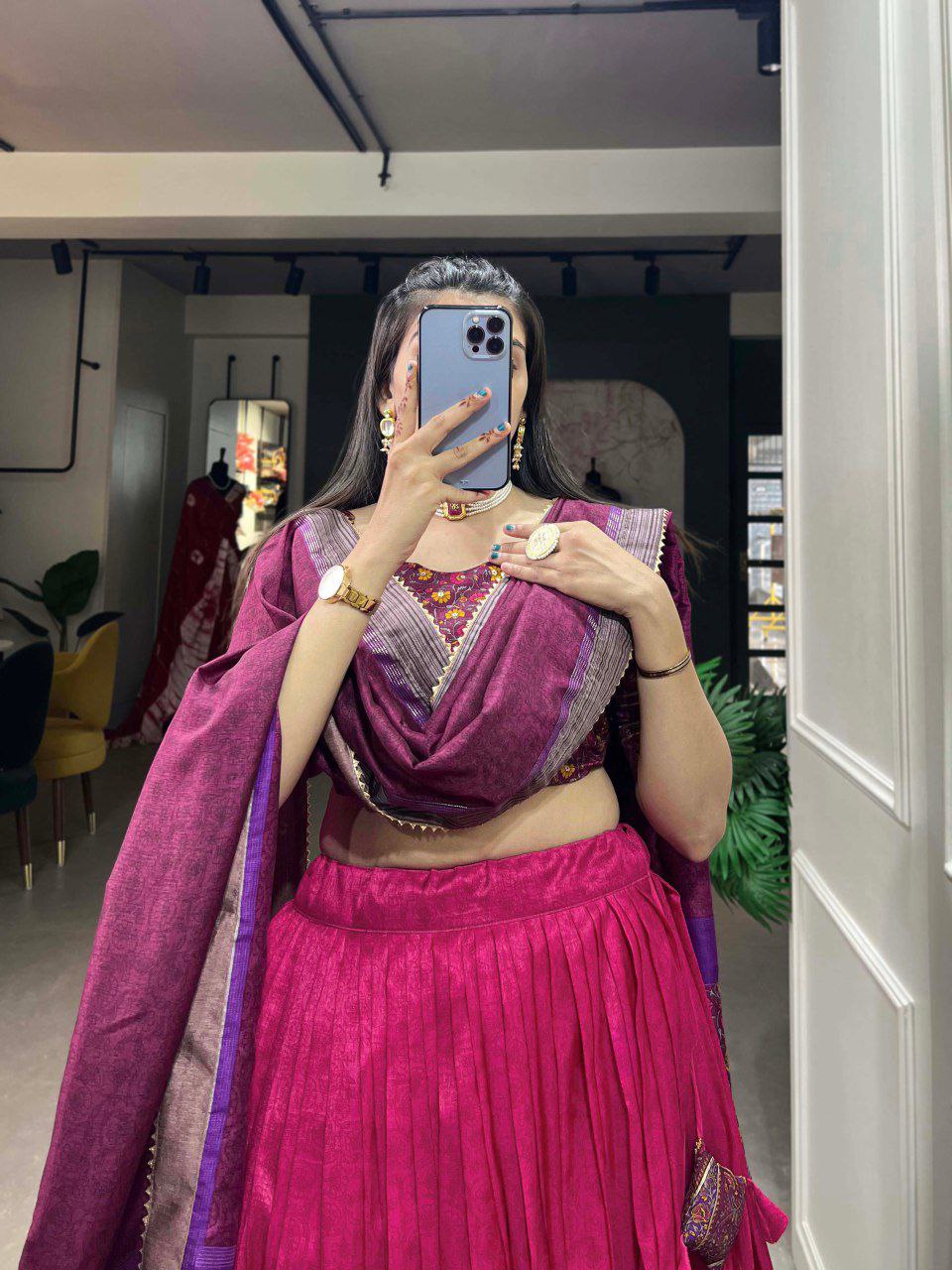 Wedding Wear Tussar Silk Lehenga