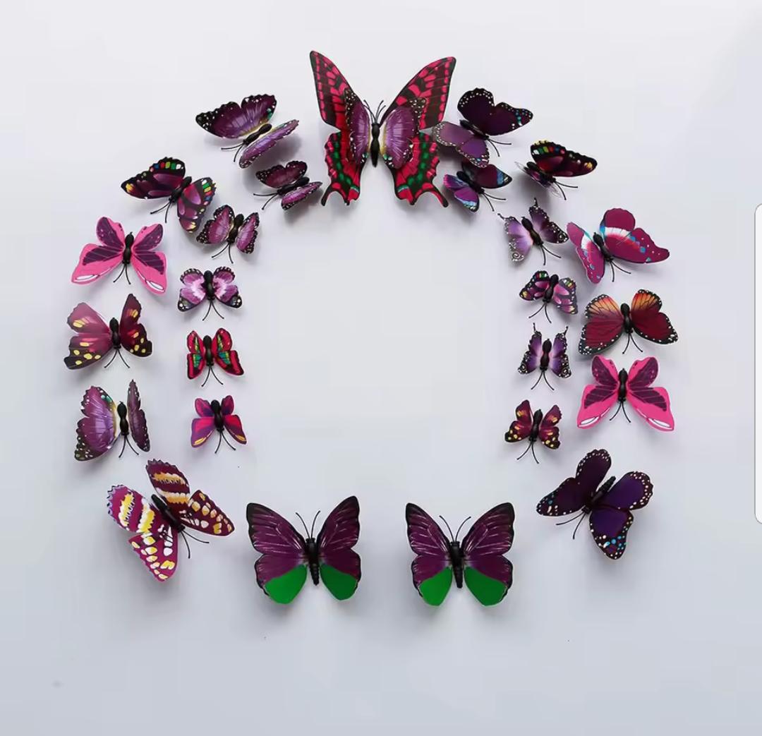 pack 12 3D Butterfly