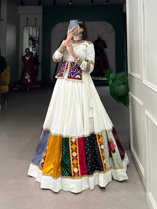 White Designer Navaratri Wear Lehenga Choli