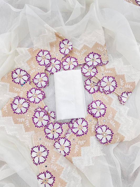 White Designer Organza Saree