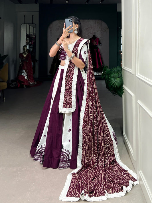Wine Designer Navaratri Wear Lehenga Choli