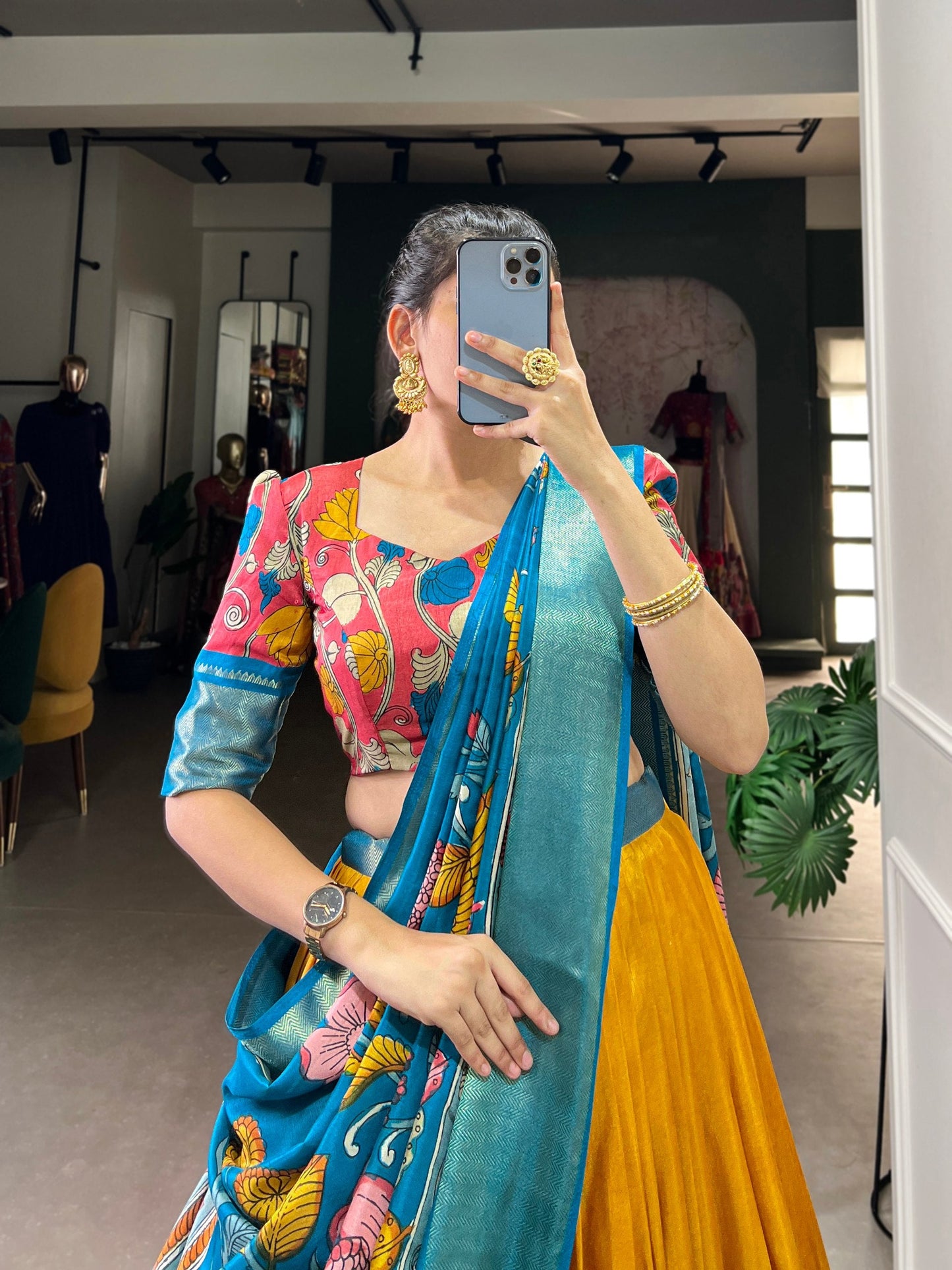 Yellow Traditional Dola Silk Lehenga Choli