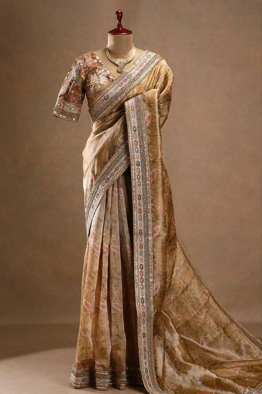 3D Floral Bollywood Organza Saree | Clone Design