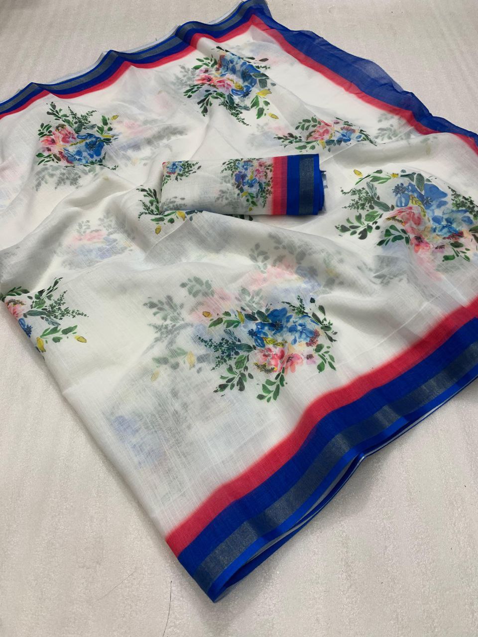 Alia's Bhatt Designer Linen Saree | Replica Design