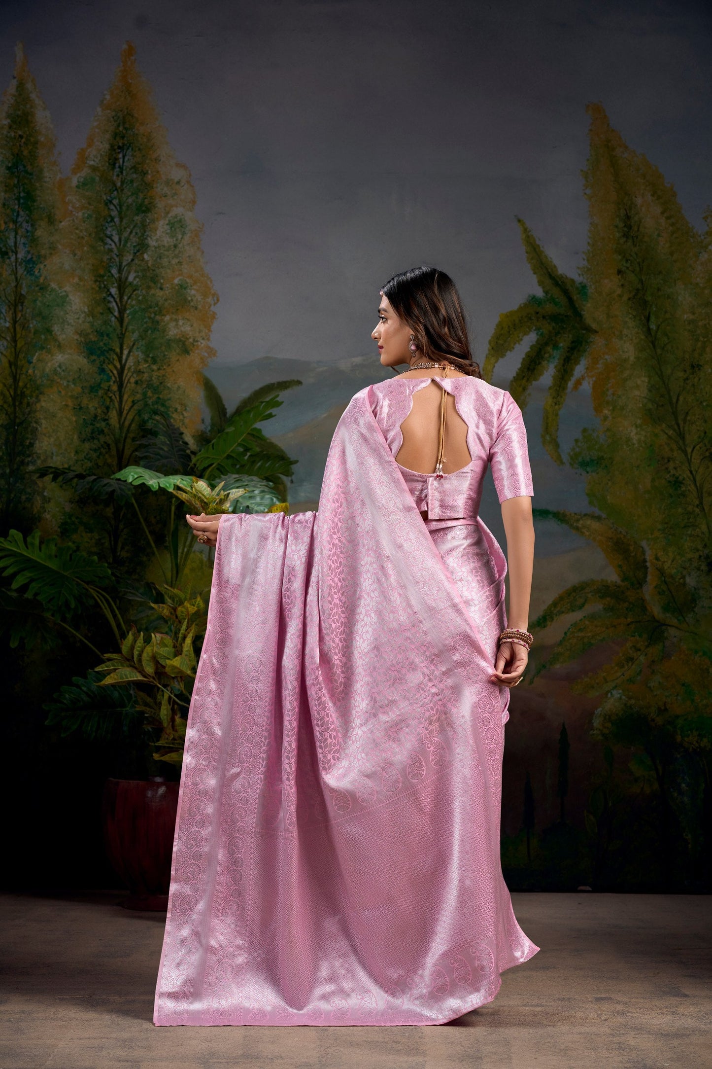 Baby Pink Wedding Wear Kanjivaram Saree