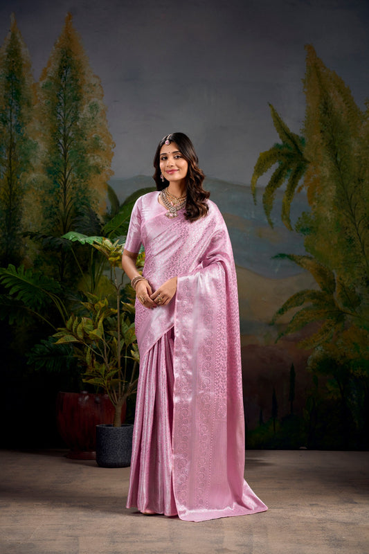 Baby Pink Wedding Wear Kanjivaram Saree