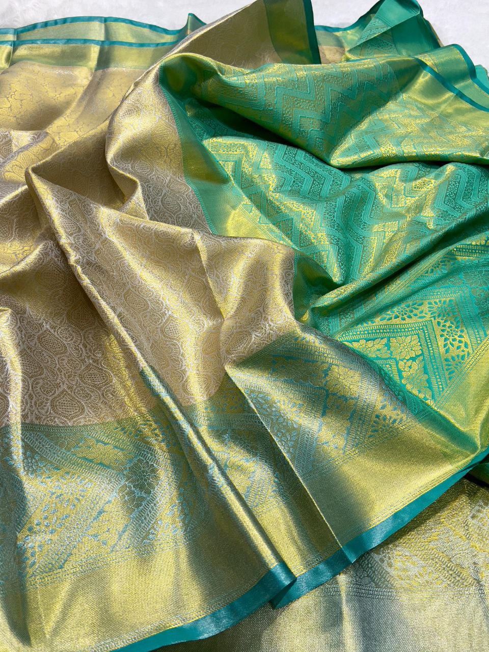 Banarasi Handloom Golden Tissue Silk Saree