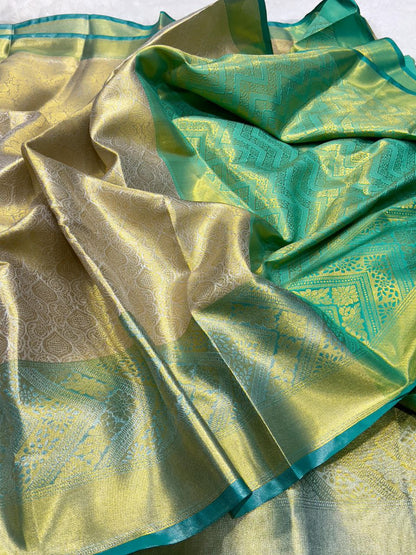 Banarasi Handloom Golden Tissue Silk Saree