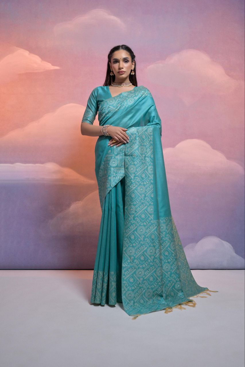 Rama Banglori Handloom Raw Silk Saree