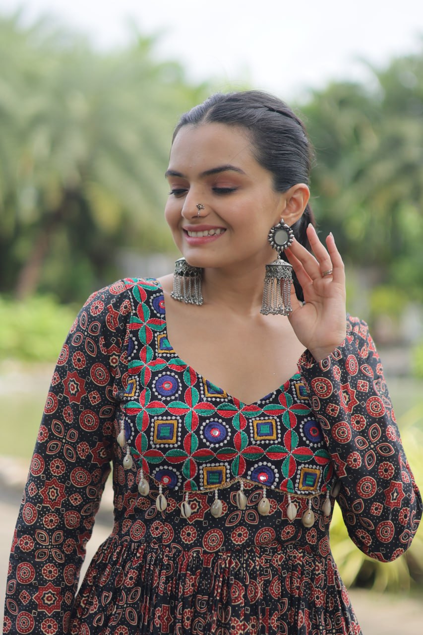 Black Designer Navaratri Wear Kurti