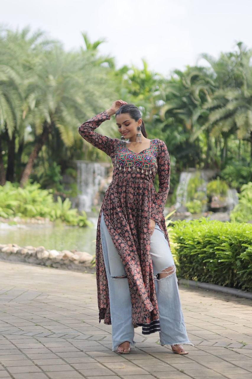 Black Designer Navaratri Wear Kurti