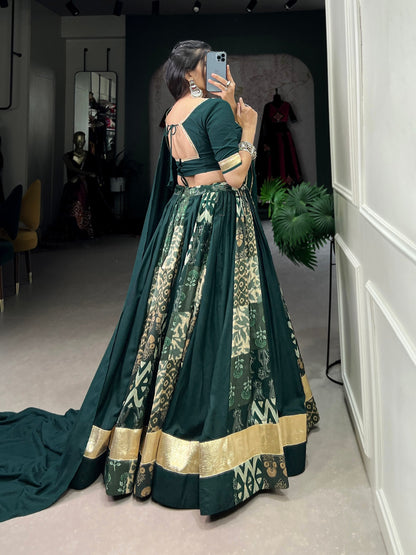 Green Designer Navaratri Wear Lehenga Choli