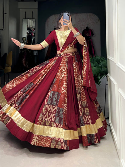 Maroon Designer Navaratri Wear Lehenga Choli